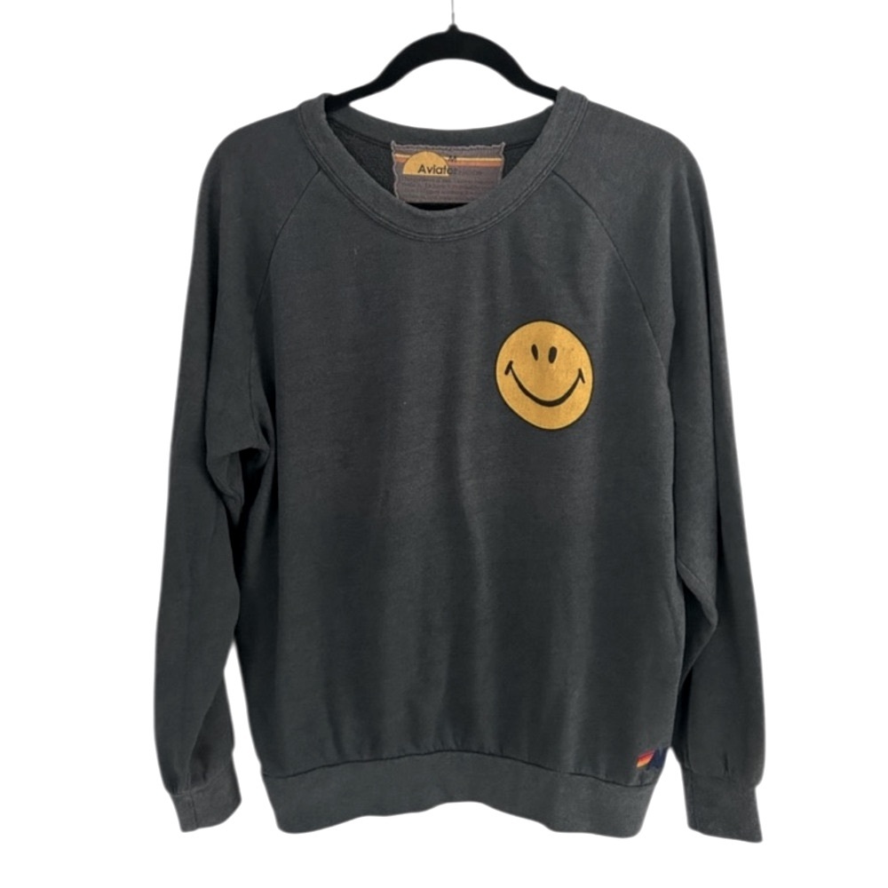 ❤️ Aviator Nation Smiley Face Sweater Pullover Size Medium